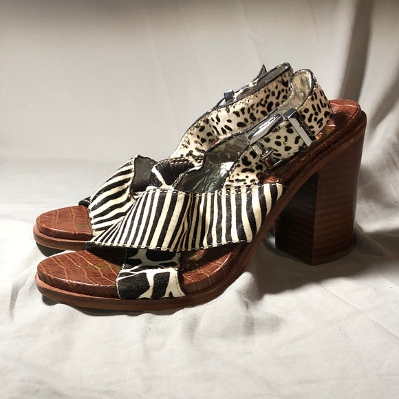 Stylish Zebra Print Women's Sam Edelman Heels - Picture 1 of 6